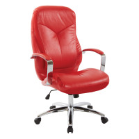 OSP Home Furnishings BP-CLFEX-U9 Clifton Office Chair with red mesh and red faux leather with chrome base